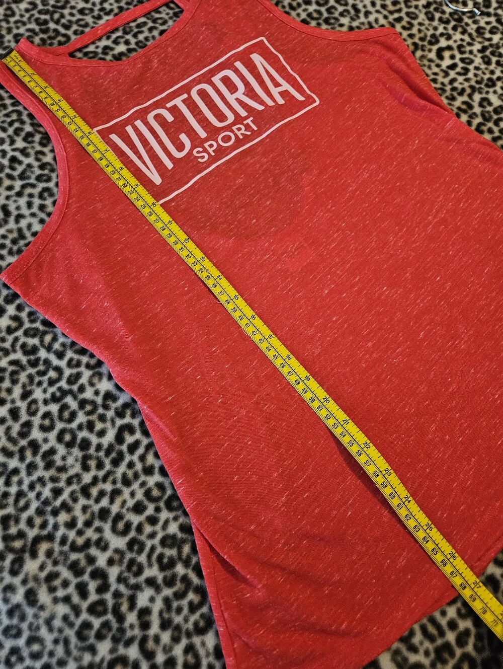Victoria's Secret 'Victoria Sport' Women's Marl Red/Orange Tank Top, Size Large - Picture 4 of 11